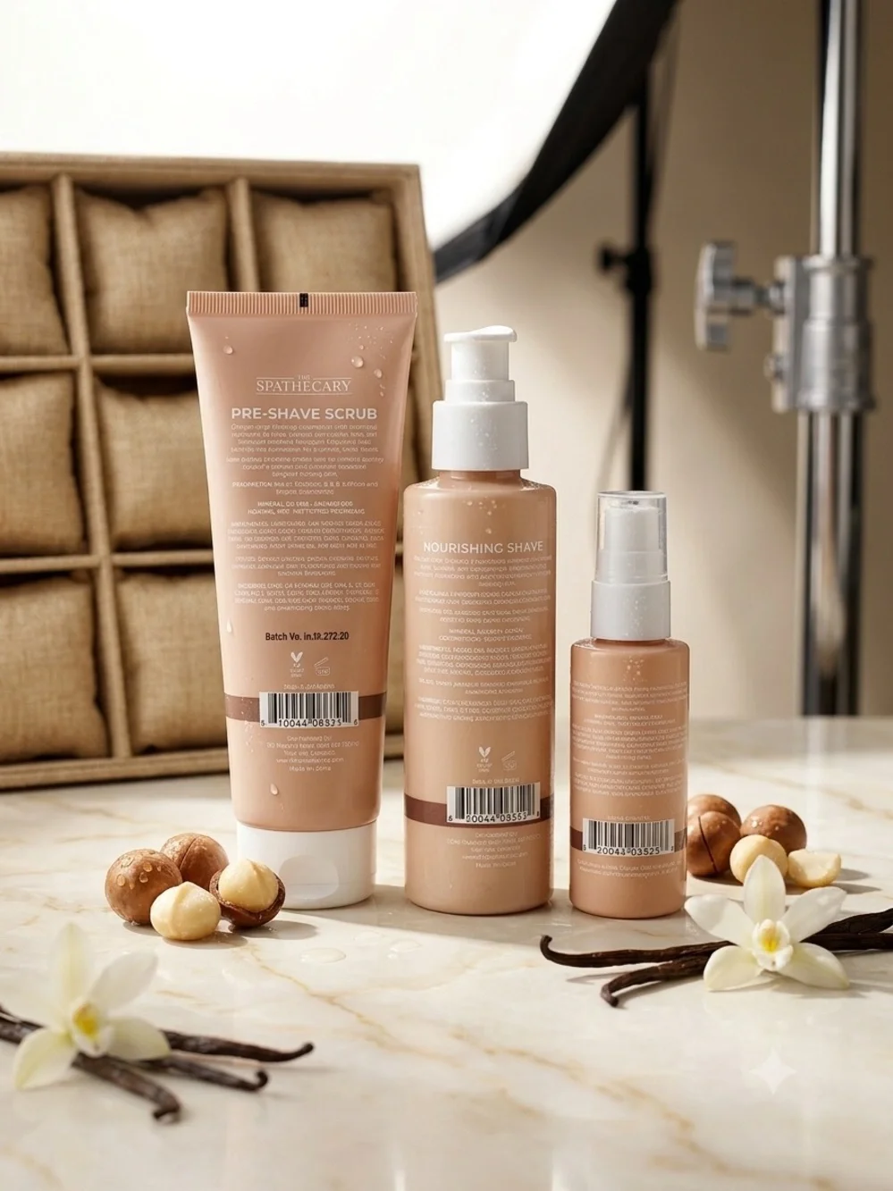 The Spathecary Vanilla Crème Pre-Shave & Shave Oil Set - Beige